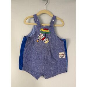 Beach Boy Romper‎ Kids 24 Months Blue Vintage Embroidered Bear Sunsuit